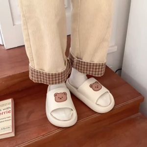 Sandal Karet Slop SP11 Sandal Slip On Motif Beruang Cute tebal sandal fashion