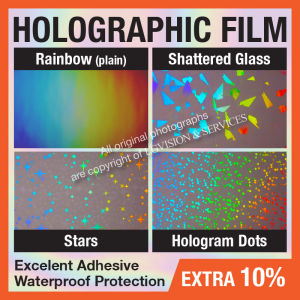 Holographic Film / Hologram Laminate Cold Laminate Film Self-Adhesive 31.5cm x 100cm / A4+ **EXTRA 10% Longer