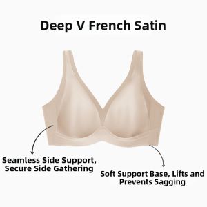 JIXIA | Seamless French-Style Deep V Thin Large Cup Bra