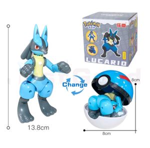 Mainan Anak Figure Pokemon Pokeball Deformation Lucario Original