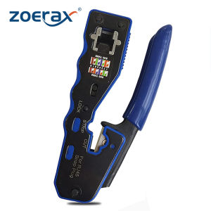ZOERAX RJ45 Crimping Tool Pass Through Crimper for Cat6 Cat5 8P8C Modular Connector Ethernet All-in-one Wire Tool