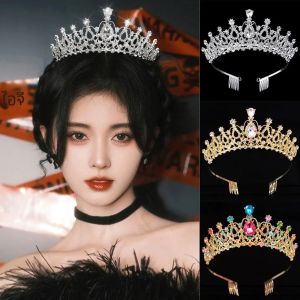 มงกุฎพลอยเทียมกลวงสำหรับเจ้าสาวเครื่องประดับสำหรับงานแต่งงานมงกุฎคริสตัลแบบบาร็อคมงกุฎมงกุฎมงกุฎมงกุฎมงกุฎมงกุฎมงกุฎมงกุฎราชินี