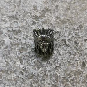 Mens Detailed Indian Chief Ring 316L Stainless Steel Biker Ring Male Huge Punk Hip Hop Rings Fashion Jewelry Gift for Friend