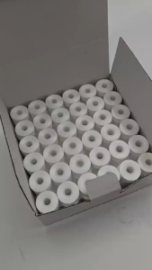 144Pcs White Color Sideless Type L 75D/2 60WT for Embroidery Machine Pre-wound Bobbin Thread