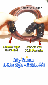 Dây Canon Đực ra 2 Canon Cái dài 1M - Dây Canon Đực ra 2 đầu cái - XLR Male to Dual XLR Female Y Splitter Cable