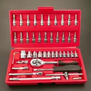 ZPER Kit perkakas tangan Kunci Socket Wrench Pas Socket Set 1/4 Repair Tool 46 pcs ZP025