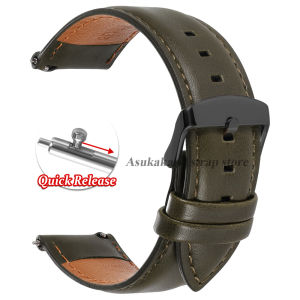 Leather Watch Band 18mm 20mm 22mm for Huawei Watch GT6/5/4 Straps Quick Release for Seiko for Omega Men Women Cowhide Bracelets
