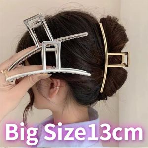 13cm Length Big Size Metal Hair Clip Back Head Hairpin Large Hair Claw Clips Shark Clip Hair Pins Womens Hair Accessories