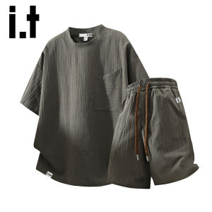 izzue | Street Style Black Icy Silk Male Summer Set