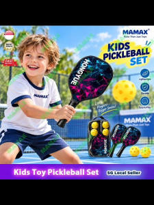 MAMAX【SG Ready Stock】Kids Pickleball Set 2 Paddles+4 Balls+Storage Bag★Lightweight Beginner Sports Racket Set✅Indoor Outdoor Play✅