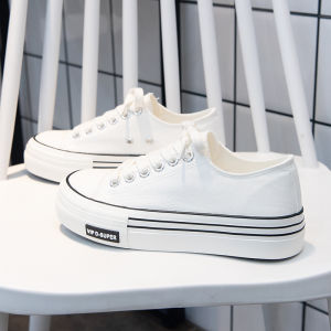Fall New Style Thick Bottom Canvas Shoes Soft Sole Not Tired Foot Young People Casual Womens Shoes Korean Version Cross Buckle