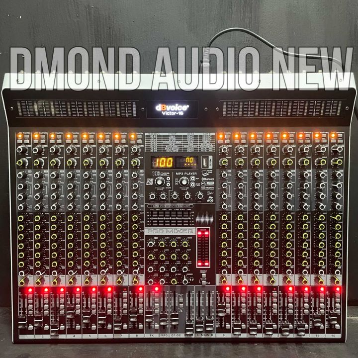 Mixer audio dbvoice victor 16 original bluetooth 16 channel mixing db voice victor16