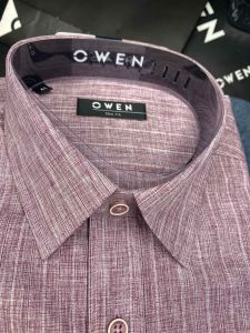 Áo sơ mi nam size 3843 Owen Slimfit dài tay chất sợi cafe mềm mát tự nhiên - Menswear Có Cổ Cổ Tròn