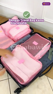 Tas Travel 7in1 Organizer Bag: Kantong Penyimpanan Makeup & Perlengkapan Haji Umroh