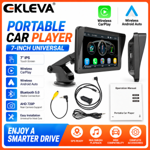 Ekleva Phổ 7 Inch Đài Phát Thanh Xe Máy Nghe Nhạc video đa phương tiện Không Dây Carplay Và Không Dây Android Tự Động Màn Hình Cảm Ứng Đa Phương Tiện Bluetooth Navigation