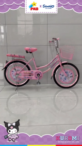 Sepeda Anak Remaja Perempuan PMB KUROMI SANRIO (MORTEIN MN 361) Ukuran 20 Inch Keranjang