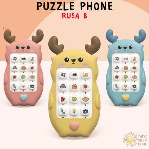 TAIYO Mainan Bayi HP Baby Music Phone Puzzle Mobile Ponsel Musik Edukasi Baby Bilingual Bunyi Telepon Lucu