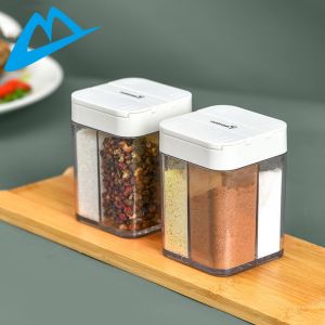 Seasoning Jar Outdoor Camping Seasoning Container Spice Tools Organizer PP Four In One Bottle Separate Form Kitchen Gadget Sets