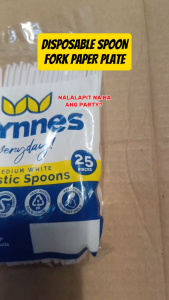 DWare 50pcs SILVER PAPER PLATE - 50pcs SPOON - 50pcs FORK set party disposable business catering food cart