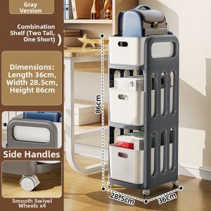 XUNHUAI | Moveable Snack and Book Storage Rack