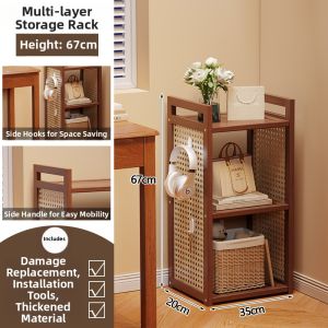 CHUJUN | Living Room Wall-Corner Storage Shelf Bookshelf Organizer