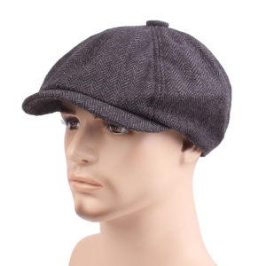 Men beret vintage Herringbone Newsboy Beret Hat spring Flat Peaked Beret Hats Gatsby Tweed peaky blinders hat