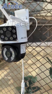 กล้องวงจรปิด 2จอ กันน้ำ 8MP 2เลนส์ หน้าจอคู่ Dual lens ดูกล้อง2จอในเวลาเดียวกัน เชื่อมไวไฟ2.4G ภาพสีสดใส พูดสนทนาได้ app HiEasy