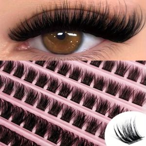 Natural Look D Curl Lash Clusters 120/160/200 PCS (9-16mm) DIY Eyelash Extensions Kit Mixed 40D T50 80D & Cat Eye