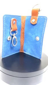 Mekafa - Leather Key Wallet Blue (Dompet Kunci/STNK Kulit Asli)