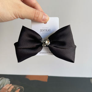 Rhinestone Fancy Satin Bows Barrettes 8cm Spring Clip Loose Clip Headdress South Korea Exquisite Hair Clip Top Clip