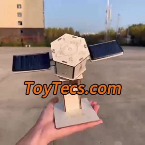 ดาวเทียม Satellite โมเดลดาวเทียม ของเล่น DIY ดาวเทียมเด็ก วิทยาศาสตร์และการเรียนรู้ ไม้
