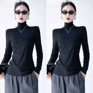 MiiOW | Áo sơ mi cổ cao dày dặn dài tay ôm vừa vặn thời trang thu đông mới về chất liệu polyester và polyurethane áo lót chất lượng cao