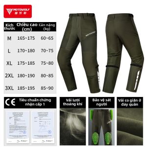 MOTOWOLF | Quần Đua Xe Máy Chống Trượt Bảo Vệ Thông Gió Bền