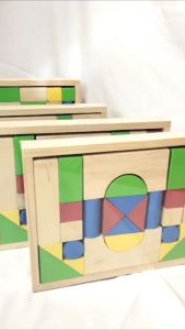 Mainan Edukasi Anak City Block CB 30 Kayu Balok Susun Warna Blok Bangun Montessori Toys