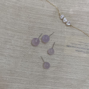 Natural Ice Purple Agate Single Bead Earrings S925 Sterling Silver Simple Versatile Personality Jewelry New Style for Women