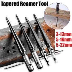 Carbon Steel Tapered Hex Reamer Round Handle Taper Reamer Set Handheld Metal Hole Opener Hand Reamer Tool