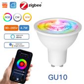 MOES Tuya ZigBee GU10 WIFI Smart LED Bulbs RGB C+W White Dimmable Lamps Smart Life APP Control Light Bulbs Voice Alexa/Google