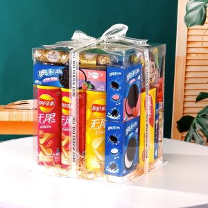 Transparent Childrens Day Gift Box Large Package Valentines Day Gift Box for Object Kids Festival Empty Packaging Box