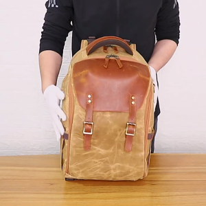 Balo đựng máy ảnh FULL photo vải canvas  phối da  kiểu dáng Vitage.