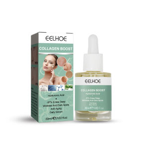 Eelhoe Hyaluronic Acid Collagen Serum Liquid Whitening Moisturizing Brightening Collagen Peptide Essence Anti-aging Anti-Wrinkle Shrink Pores Firming Facial Skin Care 30ml
