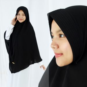 Khimar Sava Segitiga Pad Jetblack M/L/XL By Yufina