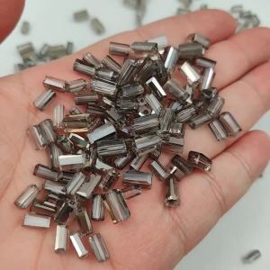 Rectangular Austrian Crystal Glass Transparent Gray Loose Spacer Beads 2x4/3x6/4x8mm For Jewelry Making DIY Bracelets Necklaces