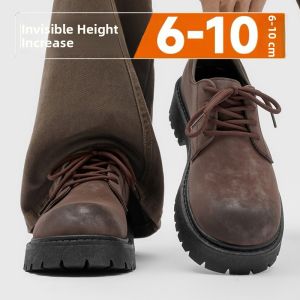 CONGLINSHIZI | Summer New Wide Toe Casual Shoes Leather Work Boots with Height Increasing