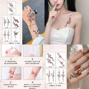 New Chinese Style Plum Blossom Tattoo Stickers Waterproof Long-lasting High-End Sensation for Men And Women Arm Wrist INS Colored Ink
