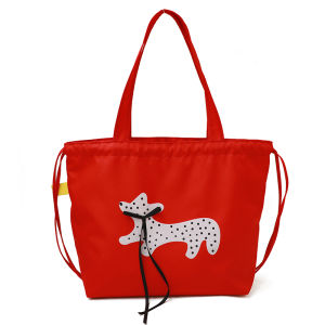 Adorable Friends Playground Little Dog Drawstring Backpack Lightweight Waterproof Korean Style Single Shoulder Tote Bag