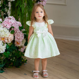MQATZ Baby Girl Dresses For Kids Birthday Party 12M Christmas Flower Floral Big Bow Wedding Gown Pink Formal Gala Costume L2159XZ