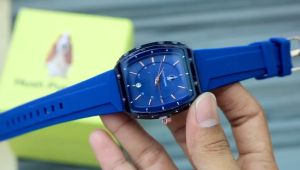 BISA COD! Premium Jam Tangan Wanita Hush Puppies Persegi Rubber Tanggal Aktif Free Box & Baterai