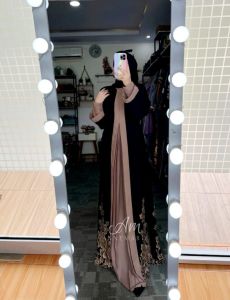 gamis prada motif semi abaya simple kekinian edisi louisa dress produk anne marie bin amore by ruby
