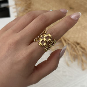 Boho Gold Plated Stainless Steel Rings For Women Imitation Pearl Shell Sun Flower Enamel Heart Finger Ring Daily Party Jewelry