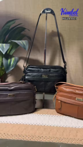 Kimbel HGZL1023 Sling Bag Small Size Synthetic Leather Brown Crossbody Bag for Men